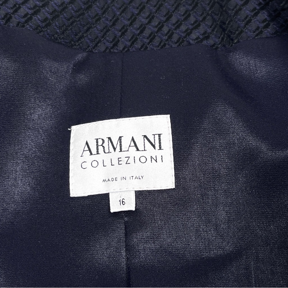 ARMANI COLLEZIONI wool silk blend  navy blue purple jacquard jacket RN 103723 - Picture 6 of 14